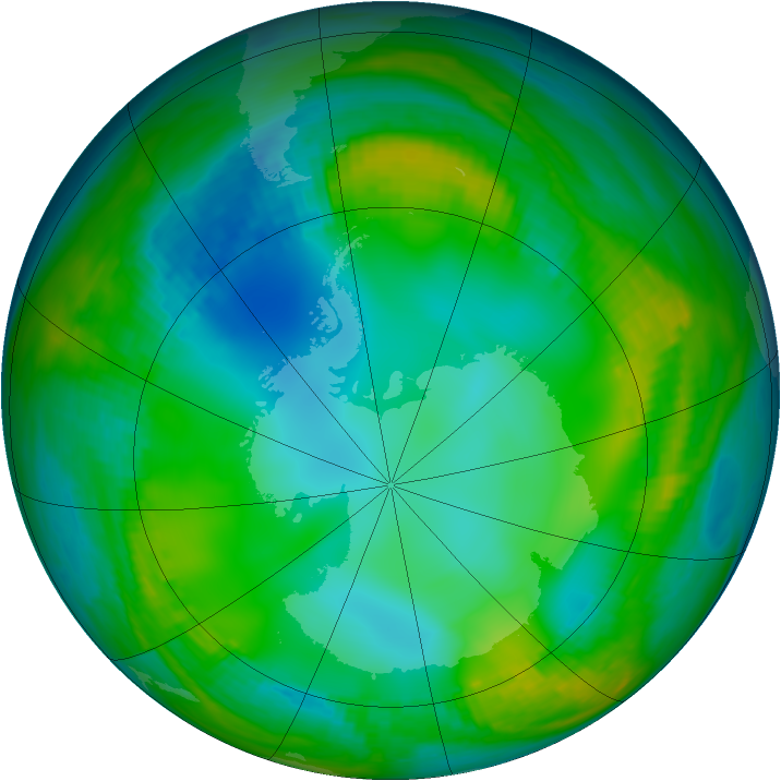 Antarctic ozone map for 04 June 1981